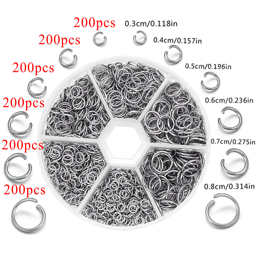 Jewelry Making Jump Rings - 1200 peças de anéis de salto