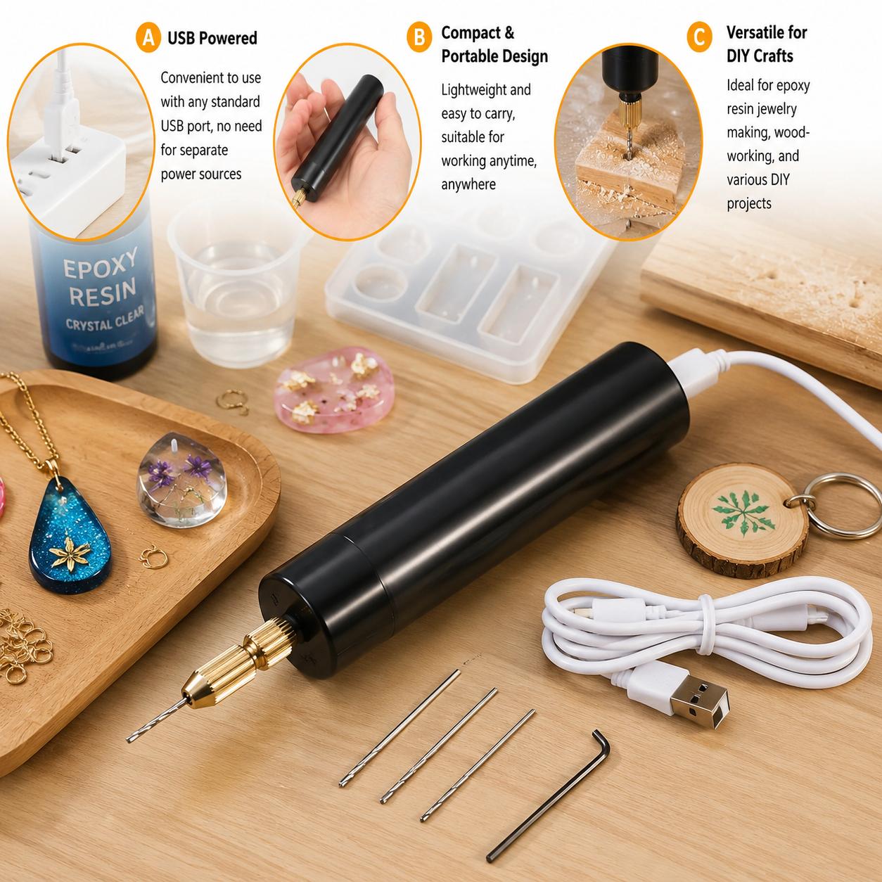 Jewelry Making Dc - Mini Furadeira Elétrica Portátil USB, Ferramenta