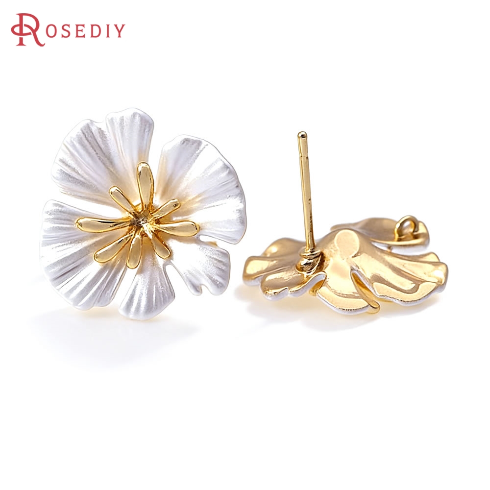 Brincos de Flor em Latão Cor O - Jewelry Making Pins avaliação e preço